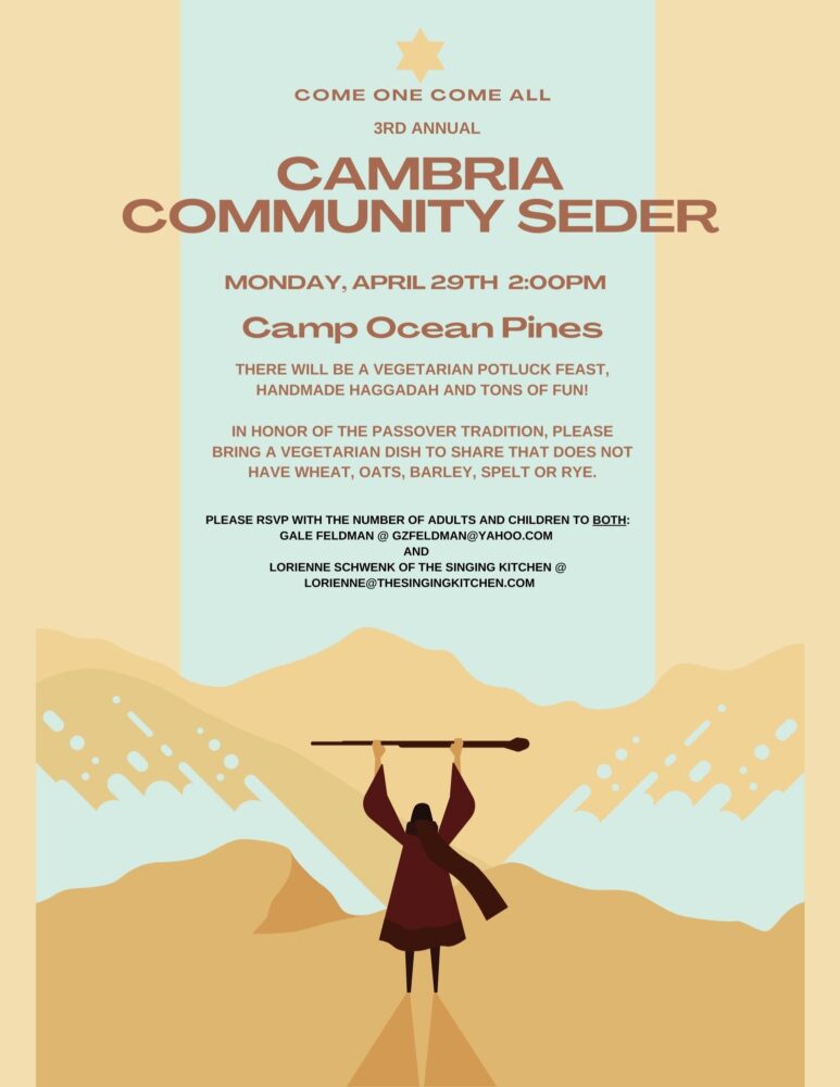 Join Us for Cambria’s 2nd Annual Community Potluck Passover Seder by the Sea!