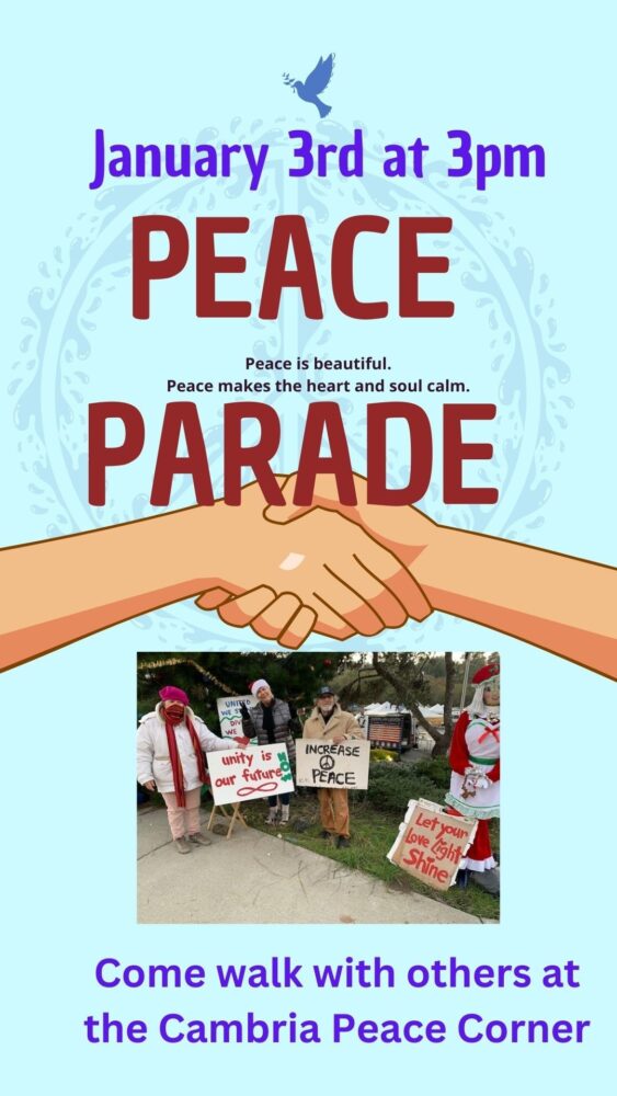 Peace Parade To Be Held on January 3