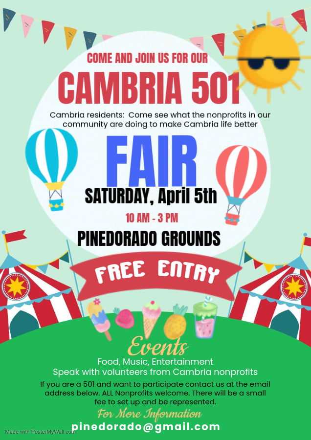 Cambria 501 Group is Hosting a Community Faire