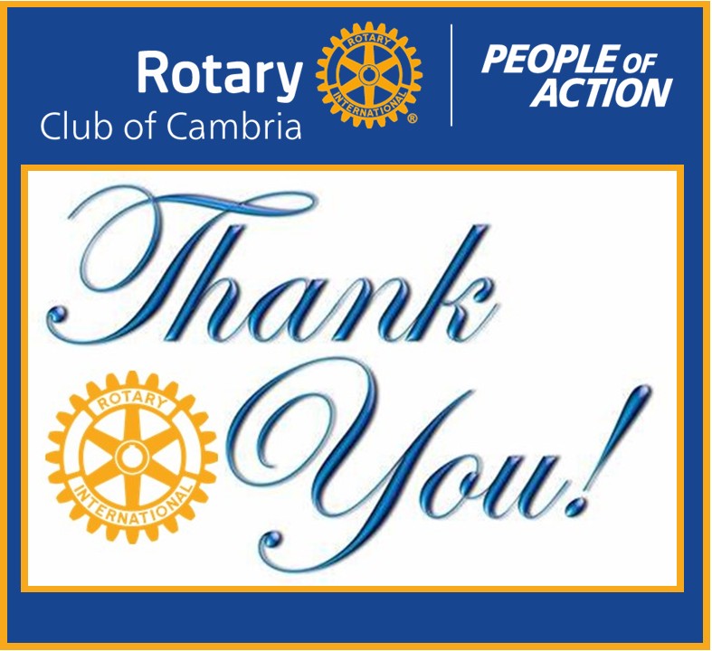 Cambria Rotary Thanks the Community