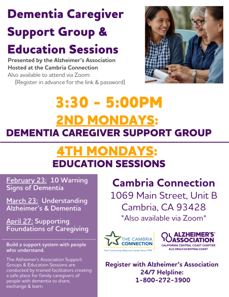 Alzheimer’s Association Brings Support, Education, and Hope to the Cambria Community